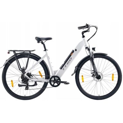 Velo Electrique TTGO Ville Homme Femme 28Pouces250W Autonomie180km Batterie20Ah Amortisseur Freins Disque Hydrauliques Eclairage LED Blanc - Publicité Velo Electrique TTGO Ville Homme Femme 28Pouces250W Autonomie180km Batterie20Ah Amortisseur Freins Disque Hydrauliques Eclairage LED Blanc - Publicité