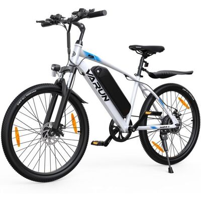 Vélo électrique tout terrain-VARUN -M24-1 - Moteur 250 W 36 V - Batterie 78 Ah - Roues 24 pouces - Vitesse maximale 25 km/h Blanc - Publicité Vélo électrique tout terrain-VARUN -M24-1 - Moteur 250 W 36 V - Batterie 78 Ah - Roues 24 pouces - Vitesse maximale 25 km/h Blanc - Publicité