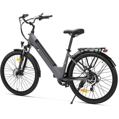 Touroll J2 ST Vélo Électrique - Cadre Passthrough - Batterie 5616 Wh - Autonomie 100 km - Transmission Shimano 7 Vitesses - Gris Gris - Publicité Touroll J2 ST Vélo Électrique - Cadre Passthrough - Batterie 5616 Wh - Autonomie 100 km - Transmission Shimano 7 Vitesses - Gris Gris - Publicité