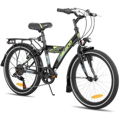 Vélo denfant - HILAND - 20 pouces - 7-13 ans - Acier - 7 vitesses - Noir Noir - Publicité Vélo denfant - HILAND - 20 pouces - 7-13 ans - Acier - 7 vitesses - Noir Noir - Publicité