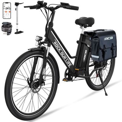 RCB RK8S Vélo Électrique Urbain 26 avec APP 7 Vitesses Autonomie 30-50 km Double Frein à Disque Sacoche Étanche Offerte Noir - Publicité RCB RK8S Vélo Électrique Urbain 26 avec APP 7 Vitesses Autonomie 30-50 km Double Frein à Disque Sacoche Étanche Offerte Noir - Publicité