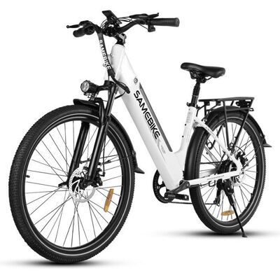 Vélo Urbain Femme Électrique Samebike RS-A01 Pro 500W 36V 15Ah Vitesse Max 35Km/H Cadre 26 Pouces Blanc Blanc - Publicité Vélo Urbain Femme Électrique Samebike RS-A01 Pro 500W 36V 15Ah Vitesse Max 35Km/H Cadre 26 Pouces Blanc Blanc - Publicité