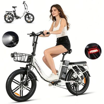 SAMEBIKE CY20 Pro Vélo Électrique Pliable 20 Fat Bike Urbain Batterie 36V 13Ah Blanc 2 Blanc - Publicité SAMEBIKE CY20 Pro Vélo Électrique Pliable 20 Fat Bike Urbain Batterie 36V 13Ah Blanc 2 Blanc - Publicité