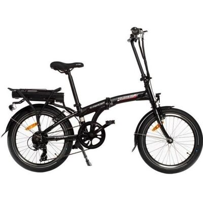 Vélo électrique pliant alu 20 - MERCIER - 6 Vitesses - Autonomie 65 km - Cadre/potence pliants - Noir - Mixte Noir - Publicité Vélo électrique pliant alu 20 - MERCIER - 6 Vitesses - Autonomie 65 km - Cadre/potence pliants - Noir - Mixte Noir - Publicité