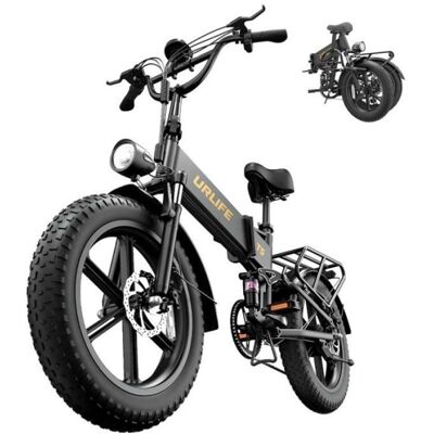 Vélo électrique pliant - URLIFE - T5 - Moteur 750W (crête 1500W) - Batterie 48V 13Ah (80 km) - Pneus 20×4 - Publicité Vélo électrique pliant - URLIFE - T5 - Moteur 750W (crête 1500W) - Batterie 48V 13Ah (80 km) - Pneus 20×4 - Publicité