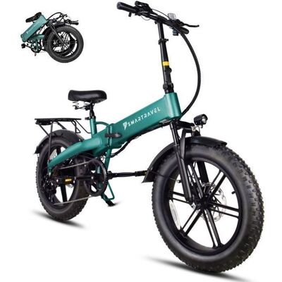 Vélo électrique pliable 20 – SMARTRAVEL M6 – 250W 48V 15Ah – Autonomie 130km – Freins hydrauliques – 7 vitesses – Vert Vert - Publicité Vélo électrique pliable 20 – SMARTRAVEL M6 – 250W 48V 15Ah – Autonomie 130km – Freins hydrauliques – 7 vitesses – Vert Vert - Publicité