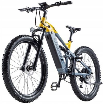 Vélo électrique tout suspendu KIMDYMA K01 275 pouces moteur 1000W batterie 20AH freins hydrauliques 9 vitesses jaune Jaune - Publicité Vélo électrique tout suspendu KIMDYMA K01 275 pouces moteur 1000W batterie 20AH freins hydrauliques 9 vitesses jaune Jaune - Publicité