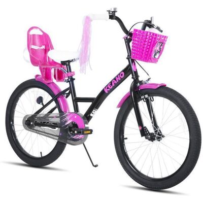 Vélo Enfant - JOYSTAR - 20 pouces - avec siège pour poupée et panier - mignon - convient aux enfants de 7 à 10 ans - noir Noir - Publicité Vélo Enfant - JOYSTAR - 20 pouces - avec siège pour poupée et panier - mignon - convient aux enfants de 7 à 10 ans - noir Noir - Publicité