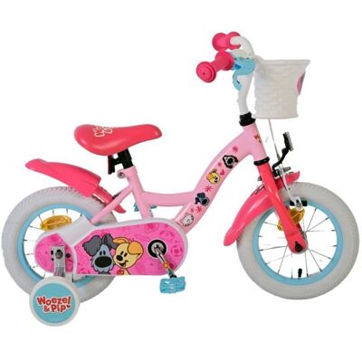 Vélo pour enfants Woezel & Pip - 12 pouces Rose et Bleu - Publicité Vélo pour enfants Woezel & Pip - 12 pouces Rose et Bleu - Publicité