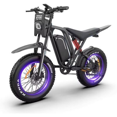 Vélo Électrique Tout-Terrain 20 1500W Batterie 52V 25Ah Amovible Freins hydrauliques 7 Vitesses Fatbike 50KM-60KM PAS AAIRSK R700 Noir - Publicité Vélo Électrique Tout-Terrain 20 1500W Batterie 52V 25Ah Amovible Freins hydrauliques 7 Vitesses Fatbike 50KM-60KM PAS AAIRSK R700 Noir - Publicité