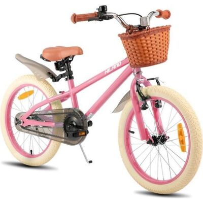 Vélo enfant - HILAND - 18 pouces - 5-9 ans - Avec roues dappoint et panier - Idéal pour les trajets quotidiens - Rose Rose - Publicité Vélo enfant - HILAND - 18 pouces - 5-9 ans - Avec roues dappoint et panier - Idéal pour les trajets quotidiens - Rose Rose - Publicité