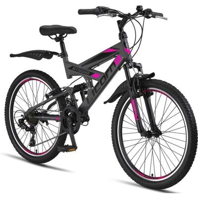 Licorne Bike VTT 26 Pouces Premium – Vélo Tout-Terrain Polyvalent pour Ville et Nature (Anthracite/Rose 26) Rose - Publicité Licorne Bike VTT 26 Pouces Premium – Vélo Tout-Terrain Polyvalent pour Ville et Nature (Anthracite/Rose 26) Rose - Publicité