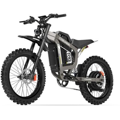 COSWHEEL R19 - VTT électrique 19 pouces - 9000 watts - Batterie amovible 72 volts 40 Ah - Autonomie de 200 km - VTT Noir - Publicité COSWHEEL R19 - VTT électrique 19 pouces - 9000 watts - Batterie amovible 72 volts 40 Ah - Autonomie de 200 km - VTT Noir - Publicité