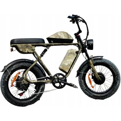 BLUVALL Vélo électrique - Double moteur 2000W - Double batterie 52V 43Ah avec pneus 20*4.0 et Vitesse 55km/h - Publicité BLUVALL Vélo électrique - Double moteur 2000W - Double batterie 52V 43Ah avec pneus 20*4.0 et Vitesse 55km/h - Publicité