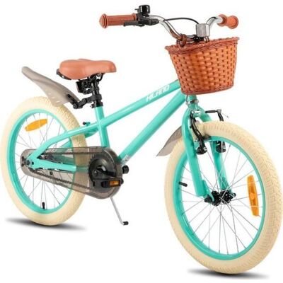Vélo enfant - HILAND - 18 pouces - 5-9 ans - Avec roues dappoint et panier - Idéal pour les trajets quotidiens - Vert Vert - Publicité Vélo enfant - HILAND - 18 pouces - 5-9 ans - Avec roues dappoint et panier - Idéal pour les trajets quotidiens - Vert Vert - Publicité