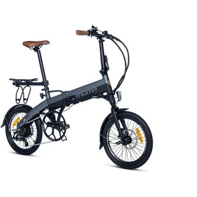 Moma Bikes - Vélo Electrique Pliant 18 - SHIMANO 7 Vitesses - Bat. 36V 9Ah - Autonomie Max 50km - Freins Hydrau. - Reconditionné Gris - Publicité Moma Bikes - Vélo Electrique Pliant 18 - SHIMANO 7 Vitesses - Bat. 36V 9Ah - Autonomie Max 50km - Freins Hydrau. - Reconditionné Gris - Publicité