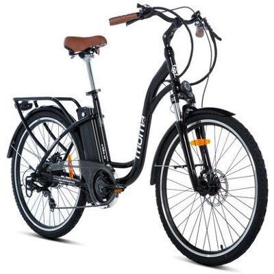 Moma bikes - Vélo Electrique de ville 28 - Bat. 36V 16Ah - Autonomie Max 80km - SHIMANO 7vitesses - Freins Hydrau -Reconditionné Noir - Publicité Moma bikes - Vélo Electrique de ville 28 - Bat. 36V 16Ah - Autonomie Max 80km - SHIMANO 7vitesses - Freins Hydrau -Reconditionné Noir - Publicité