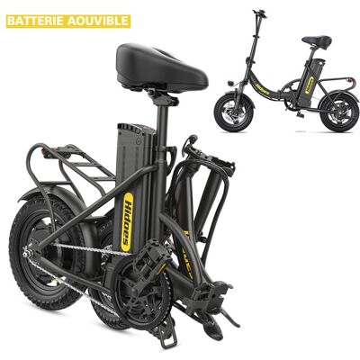 Vélo électrique pliant - HIDOES - HD-C6 - 14 - Moteur 350W 32 km/h - Batterie 36V 104Ah (28–50 km) Noir - Publicité Vélo électrique pliant - HIDOES - HD-C6 - 14 - Moteur 350W 32 km/h - Batterie 36V 104Ah (28–50 km) Noir - Publicité