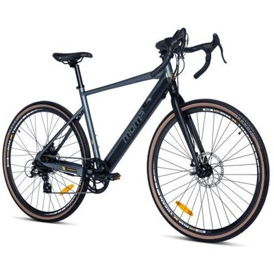 MOMA BIKES E-GRAVEL 28PRO Equipped Full Shimano 8 vitesses Freins à disques TEKTRO Bat. Ion Lithium intégrée et amovible de 36V 10Ah Gris - Publicité MOMA BIKES E-GRAVEL 28PRO Equipped Full Shimano 8 vitesses Freins à disques TEKTRO Bat. Ion Lithium intégrée et amovible de 36V 10Ah Gris - Publicité