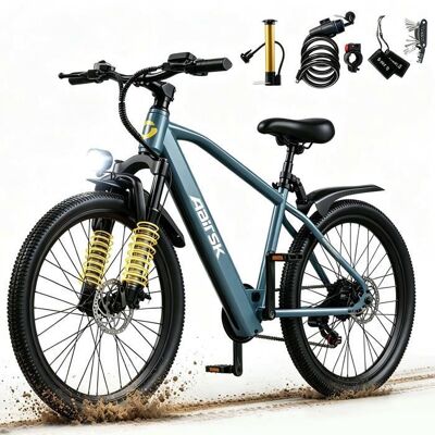 AAIRSK Vélo Électrique 26 250W Batterie 36V10Ah Autonomie 30-50 km Shimano 7 vitesses Freins à disque GT300 EBIKE Vert Vert - Publicité AAIRSK Vélo Électrique 26 250W Batterie 36V10Ah Autonomie 30-50 km Shimano 7 vitesses Freins à disque GT300 EBIKE Vert Vert - Publicité