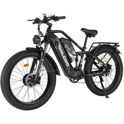 Vélo électrique à gros pneu - PHILODO - Philodo Jumbo - Double moteur 1000W×2 - Batterie 48V 46Ah amovible - Pneus 26×4.0 Noir - Publicité Vélo électrique à gros pneu - PHILODO - Philodo Jumbo - Double moteur 1000W×2 - Batterie 48V 46Ah amovible - Pneus 26×4.0 Noir - Publicité