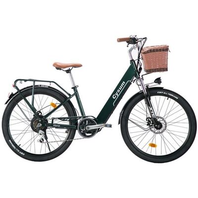 Vélo électrique Cysum Cityrun 26 po pour trajets urbains Vert Vert - Publicité Vélo électrique Cysum Cityrun 26 po pour trajets urbains Vert Vert - Publicité