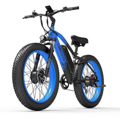 Vélo électrique Lankeleisi MG740 Plus 1000W*2 double moteur 48V 20Ah 26*40 45-51km/h 70-150km Frein à disque hydraulique Bleu Bleu - Publicité Vélo électrique Lankeleisi MG740 Plus 1000W*2 double moteur 48V 20Ah 26*40 45-51km/h 70-150km Frein à disque hydraulique Bleu Bleu - Publicité