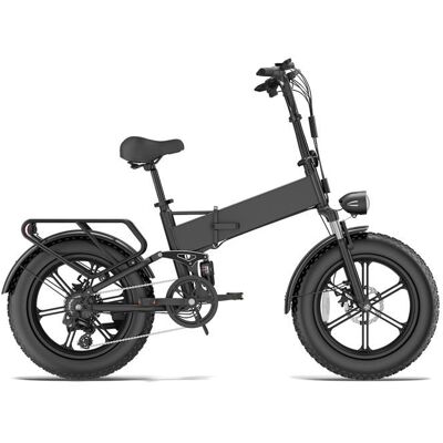 Vélo électrique pliant URLIFE T5 Fatbike 20 po batterie amovible noir Noir - Publicité Vélo électrique pliant URLIFE T5 Fatbike 20 po batterie amovible noir Noir - Publicité