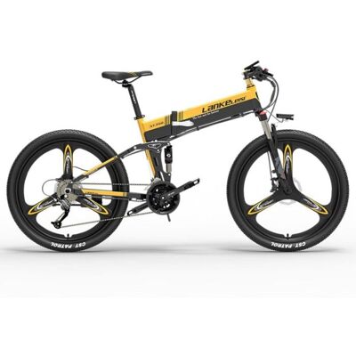 Vélo électrique pliant LANKELEISI XT750 Sports 9 vitesses Jaune Jaune - Publicité Vélo électrique pliant LANKELEISI XT750 Sports 9 vitesses Jaune Jaune - Publicité