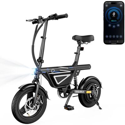 Vélo électrique iScooter EB1S Noir moteur 250W batterie 36V12AH vitesse 25 km/h pneus 14 pouces compatible application mobile Noir - Publicité Vélo électrique iScooter EB1S Noir moteur 250W batterie 36V12AH vitesse 25 km/h pneus 14 pouces compatible application mobile Noir - Publicité