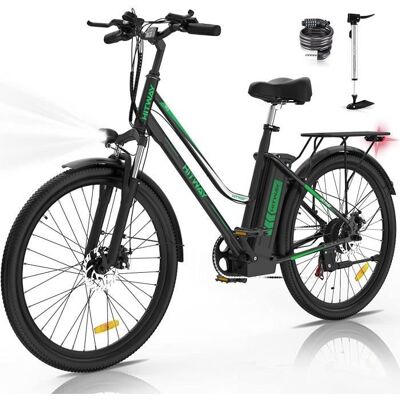 Vélo électrique HITWAY 26 - 7 Vitesses - Batterie amovible 36V 12AH 250W - E-Bike Noir Noir - Publicité Vélo électrique HITWAY 26 - 7 Vitesses - Batterie amovible 36V 12AH 250W - E-Bike Noir Noir - Publicité