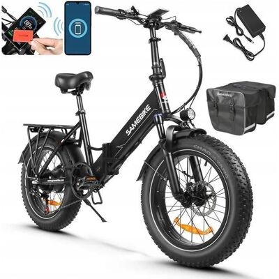 Vélo Electrique Pliant Samebike LOTDM200-II - 750 W - 48 V 13 Ah - Vitesse Max40 km/h Vélo Electrique Fat Pneus - NFC - Noir Noir - Publicité Vélo Electrique Pliant Samebike LOTDM200-II - 750 W - 48 V 13 Ah - Vitesse Max40 km/h Vélo Electrique Fat Pneus - NFC - Noir Noir - Publicité