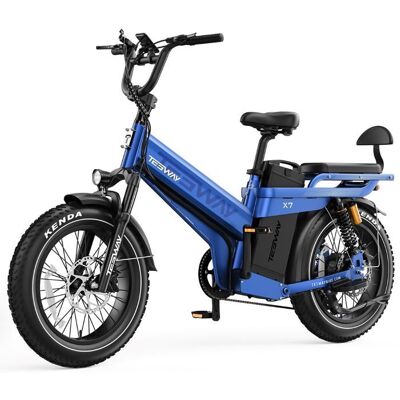 Vtt TESWAY X7pro,Moteur 2000W,52V,60AH,51km/h,Autonomie 320km,20x4 Pouces,7 vitesses,Amortisseurs réglables,Alliage daluminium,Bleu Bleu - Publicité Vtt TESWAY X7pro,Moteur 2000W,52V,60AH,51km/h,Autonomie 320km,20x4 Pouces,7 vitesses,Amortisseurs réglables,Alliage daluminium,Bleu Bleu - Publicité