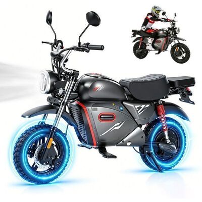 ISCOOTER Vélo électrique SD-V9 - Roues 15 - Fat bike électrique 2000W 48V 20Ah - 4 Vitesse 55km/h - Autonomie 90km - Boîte de rangement Gris - Publicité ISCOOTER Vélo électrique SD-V9 - Roues 15 - Fat bike électrique 2000W 48V 20Ah - 4 Vitesse 55km/h - Autonomie 90km - Boîte de rangement Gris - Publicité