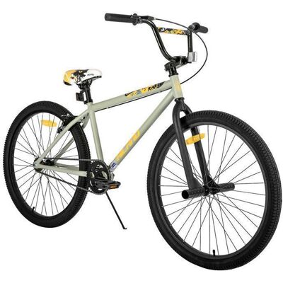 Bicyclette BMX Freestyle - HILAND - Hiland BMX Freestyle - 26 pouces - Cadre acier Hi‑Ten - Guidon rotatif 360° Gris - Publicité Bicyclette BMX Freestyle - HILAND - Hiland BMX Freestyle - 26 pouces - Cadre acier Hi‑Ten - Guidon rotatif 360° Gris - Publicité