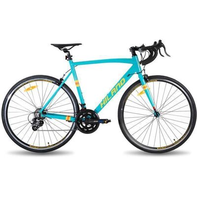 Vélo de route Hiland 28 » Cadre aluminium 700c Vélo de ville Freins à étrier Unisexe 14 vitesses L- Vert Vert - Publicité Vélo de route Hiland 28 » Cadre aluminium 700c Vélo de ville Freins à étrier Unisexe 14 vitesses L- Vert Vert - Publicité