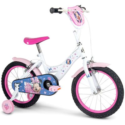 Vélo enfant - HUFFY - Minnie - Roues 16 pouces - 5-7 ans - Stabilisateurs amovibles Blanc - Publicité Vélo enfant - HUFFY - Minnie - Roues 16 pouces - 5-7 ans - Stabilisateurs amovibles Blanc - Publicité
