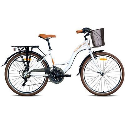 Moma Bikes - Vélo de Ville 26 URBAN - SHIMANO 21 Vitesses - Blanc Blanc - Publicité Moma Bikes - Vélo de Ville 26 URBAN - SHIMANO 21 Vitesses - Blanc Blanc - Publicité