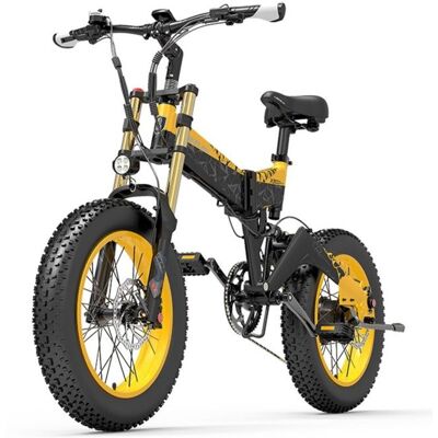 Vélo électrique pliant LANKELEISI X3000Plus-UP batterie 175 Ah 20 po Jaune Jaune - Publicité Vélo électrique pliant LANKELEISI X3000Plus-UP batterie 175 Ah 20 po Jaune Jaune - Publicité