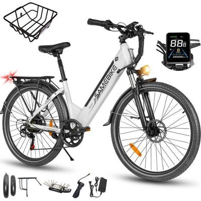2025 Samebike A01 Pro - Vélo électrique 26 - Moteur 500W - Batterie 36V 15Ah 35KM/h- Autonomie 90km - Shimano 7 Vitesses - Blancc Blanc - Publicité 2025 Samebike A01 Pro - Vélo électrique 26 - Moteur 500W - Batterie 36V 15Ah 35KM/h- Autonomie 90km - Shimano 7 Vitesses - Blancc Blanc - Publicité