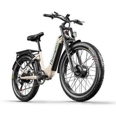 Vélo électrique - SHENGMILO - S700 - 2000W double moteur - Batterie 48V17.5Ah - Fat Bike 26 pouces Marron - Publicité Vélo électrique - SHENGMILO - S700 - 2000W double moteur - Batterie 48V17.5Ah - Fat Bike 26 pouces Marron - Publicité
