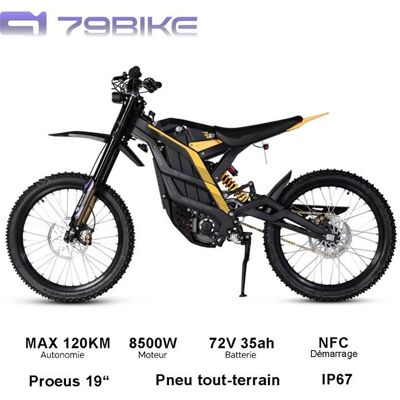 Vélo Électrique Adulte 79Bike FALCON PRO - Moteur 8500W - Batterie 72 V 35 Ah - Autonomie MAX 120 km - NFC - Noir-Jaune Jaune - Publicité Vélo Électrique Adulte 79Bike FALCON PRO - Moteur 8500W - Batterie 72 V 35 Ah - Autonomie MAX 120 km - NFC - Noir-Jaune Jaune - Publicité