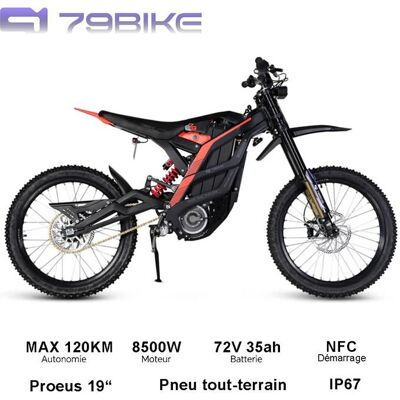 Vélo Électrique Adulte 79Bike FALCON PRO - Moteur 8500W - Batterie 72 V 35 Ah - Autonomie MAX 120 km - NFC - Noir-Rouge Rouge - Publicité Vélo Électrique Adulte 79Bike FALCON PRO - Moteur 8500W - Batterie 72 V 35 Ah - Autonomie MAX 120 km - NFC - Noir-Rouge Rouge - Publicité