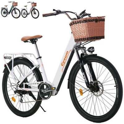 CYSUM 26 Vélo électrique Adulte Urbain Vélo électrique Femmes Classique 250W électrique Ville Ebike Li-batterie 36V 10Ah - Publicité CYSUM 26 Vélo électrique Adulte Urbain Vélo électrique Femmes Classique 250W électrique Ville Ebike Li-batterie 36V 10Ah - Publicité