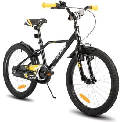 Vélo denfant - HILAND - 20 pouces - Cadre en acier - Freins en V - Mixte 7-13 ans Jaune - Publicité Vélo denfant - HILAND - 20 pouces - Cadre en acier - Freins en V - Mixte 7-13 ans Jaune - Publicité