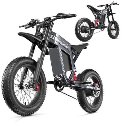 Vélo électrique tout-terrain - SHENGMILO - S900 - Moteur 1500W - Batterie 60V 30Ah - Autonomie >90 km Noir - Publicité Vélo électrique tout-terrain - SHENGMILO - S900 - Moteur 1500W - Batterie 60V 30Ah - Autonomie >90 km Noir - Publicité