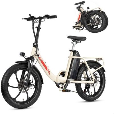 VANKEL Mule Vélo Électrique Pliable 20 - Moteur 250W Batterie 20Ah Amovible 960Wh Autonomie 100-120km 7 Vitesses Shimano-Beige Beige - Publicité VANKEL Mule Vélo Électrique Pliable 20 - Moteur 250W Batterie 20Ah Amovible 960Wh Autonomie 100-120km 7 Vitesses Shimano-Beige Beige - Publicité