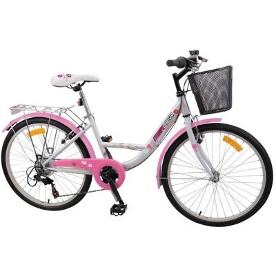 Vélo de ville MERCIER 24 - 6 vitesses - cadre enjambement bas - blanc pour fille Blanc - Publicité Vélo de ville MERCIER 24 - 6 vitesses - cadre enjambement bas - blanc pour fille Blanc - Publicité