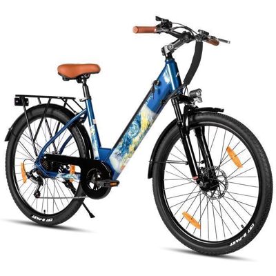 Vélo Électrique - HILAND 26 250Wéquipé de Batterie 36V 78Ah Assistance au pédalage Unisexe avec 7 Vitesses - Bleu Bleu - Publicité Vélo Électrique - HILAND 26 250Wéquipé de Batterie 36V 78Ah Assistance au pédalage Unisexe avec 7 Vitesses - Bleu Bleu - Publicité