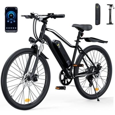 AGILERIDE Vélo électrique EB3SVTT Électrique Avec chargement USB/APP-250W-36V15Ah-90 km-Batterie Amovible-35 km/h Max-6 vitesses-Tout terrain Noir - Publicité AGILERIDE Vélo électrique EB3SVTT Électrique Avec chargement USB/APP-250W-36V15Ah-90 km-Batterie Amovible-35 km/h Max-6 vitesses-Tout terrain Noir - Publicité